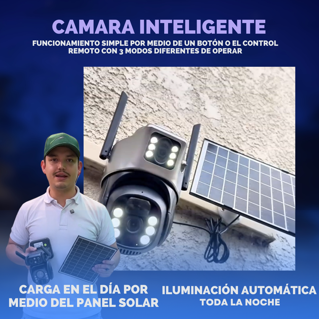 CAMARA SOLAR INTELIGENTE GUARDIAN 360 + TARJETA MICRO SD GRATIS